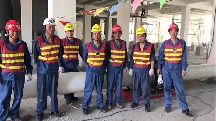 金坤公司现场安装晨会