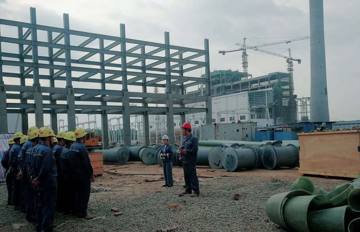 金坤公司现场安装晨会